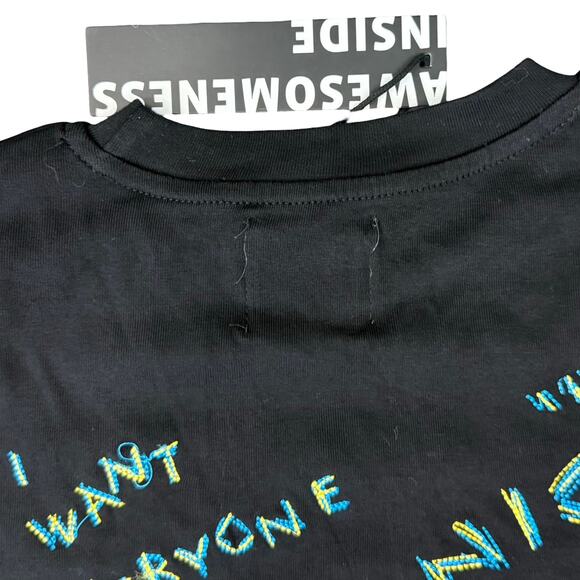 Omami Mini Light Always Wins Black Embroidered Kids T-Shirt size 12 NEW Tags - Picture 7 of 8